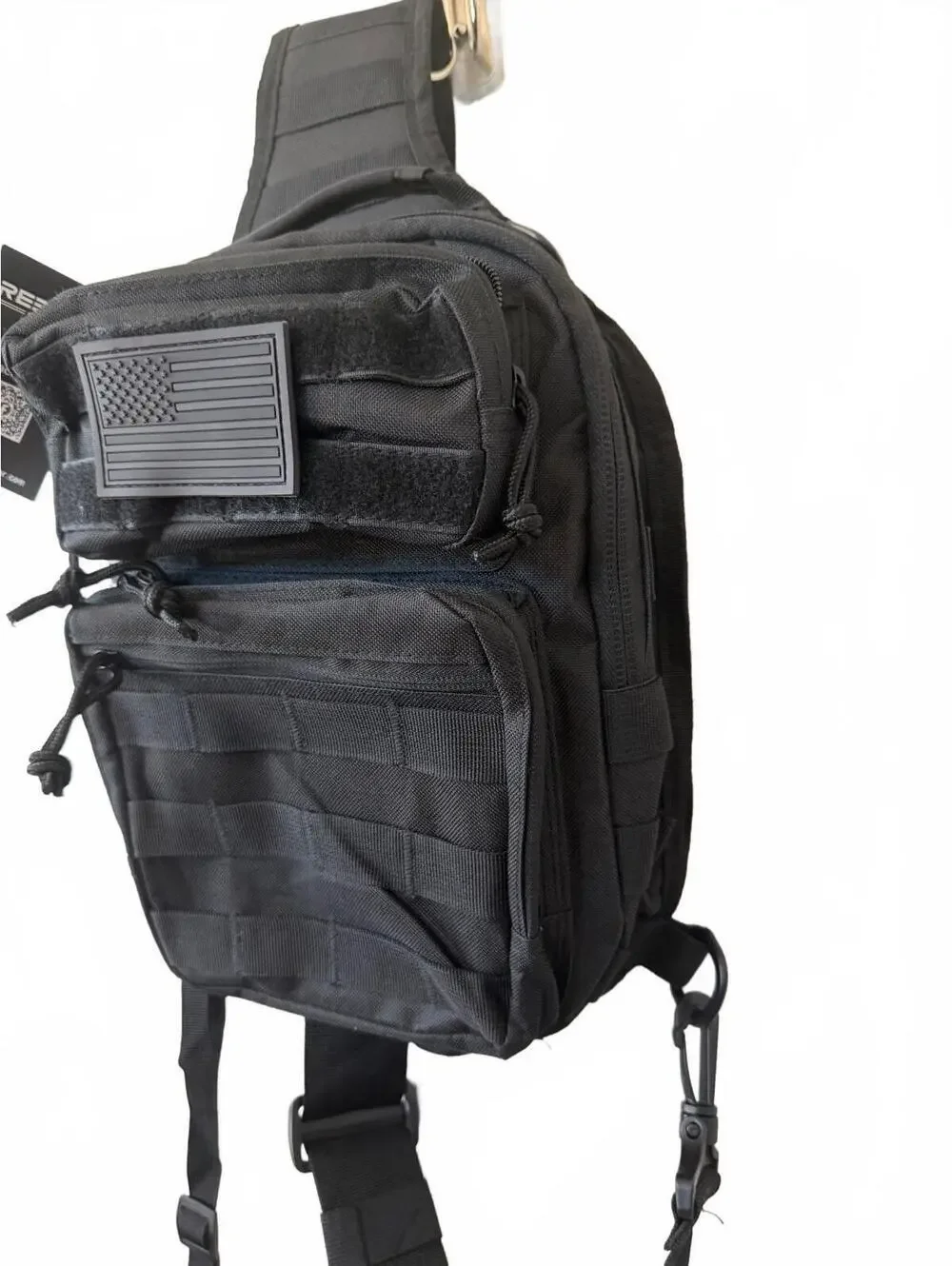 Reebow Gear Tactical Sling Backpack Molle EDC Range Bag American Flag Patch NWT